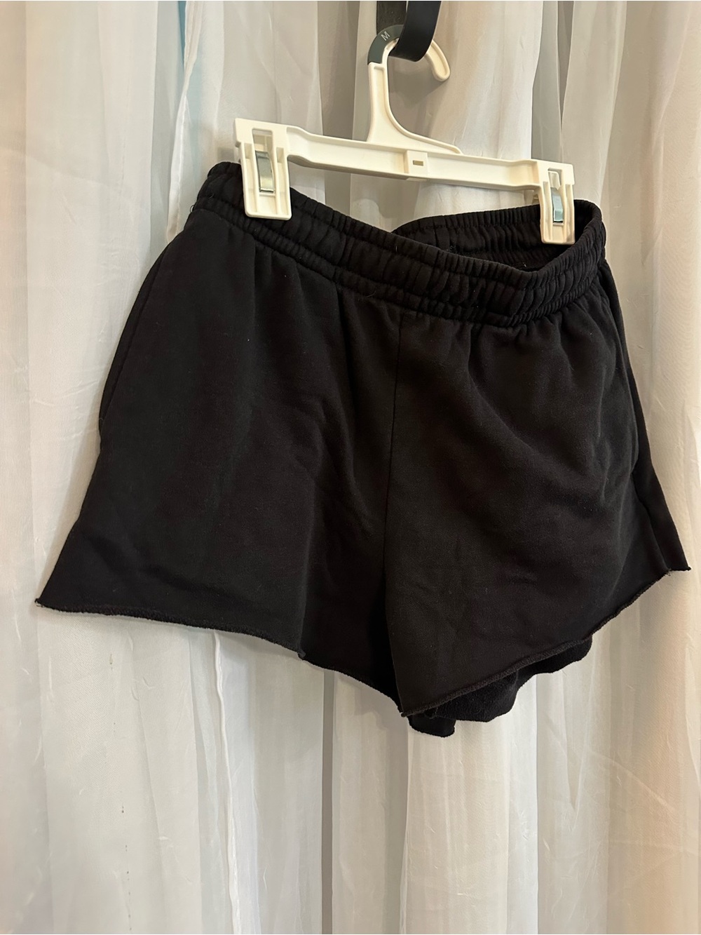 H&M Divided Women's Black Elastic-Waist, Casual sweat Shorts